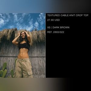 Textured cable knit crop